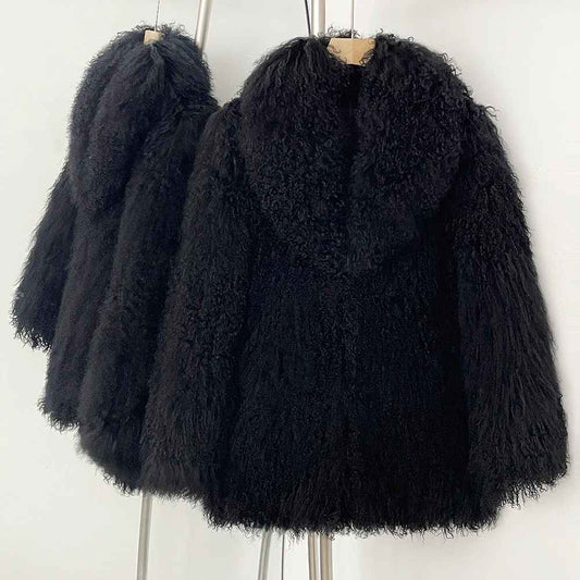 FAYE SHEARLING COAT BLACK
