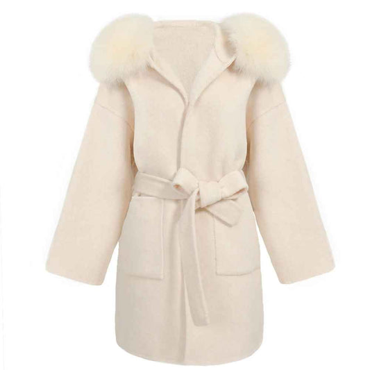 VALENTINA COAT WHITE FAKE FUR