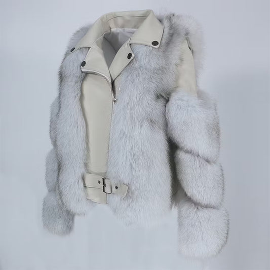 LEATHER JACKET från NordicFurs – lyxig vinterjacka med pälskrage