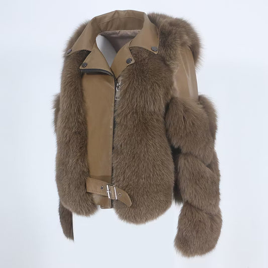 LEATHER JACKET från NordicFurs – lyxig vinterjacka med pälskrage