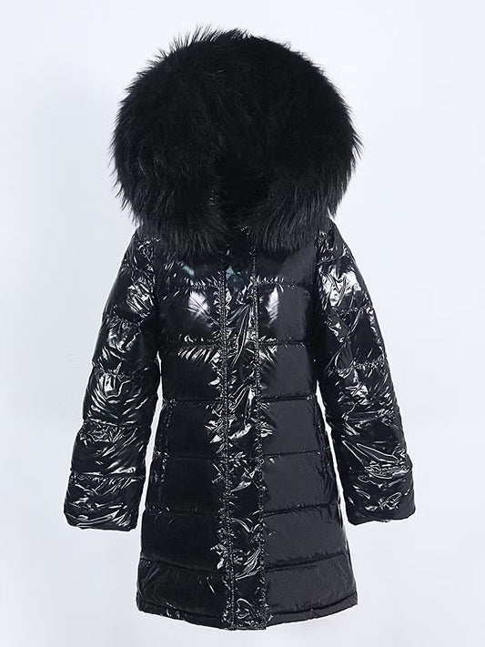 GLOSS JACKET ALL BLACK från NordicFurs – lyxig vinterjacka i svart med pälskrage