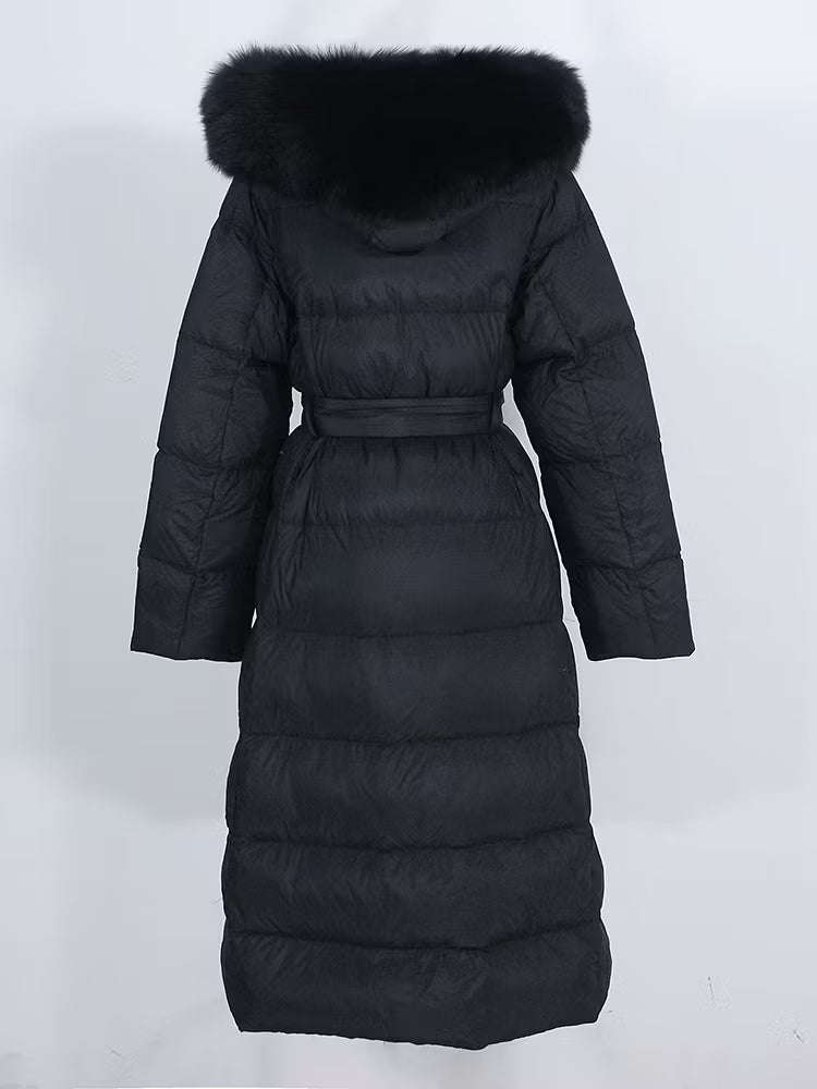 LEAH JACKET BLACK från NordicFurs – lyxig vinterjacka i svart med pälskrage