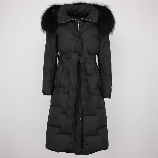 MARY JACKET ALL BLACK från NordicFurs – lyxig vinterjacka i svart med pälskrage