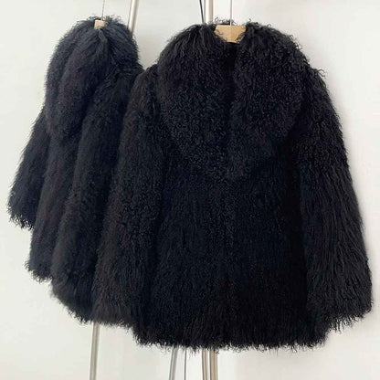 FAYE SHEARLING COAT BLACK
