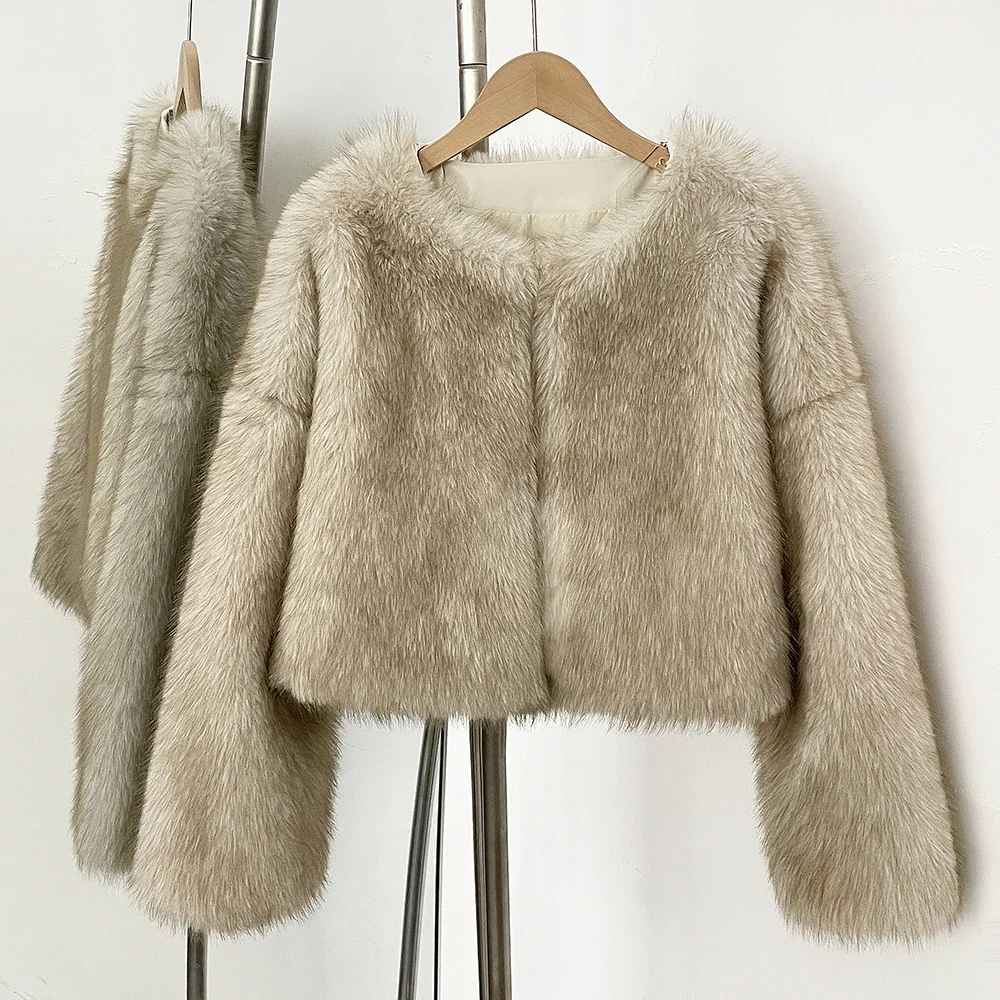 CARA FAKE FUR JACKET TAN