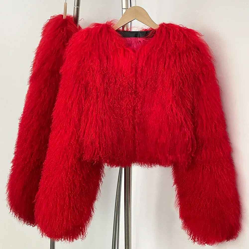 BECCA CROPPED SHEARLING JACKET SILVER