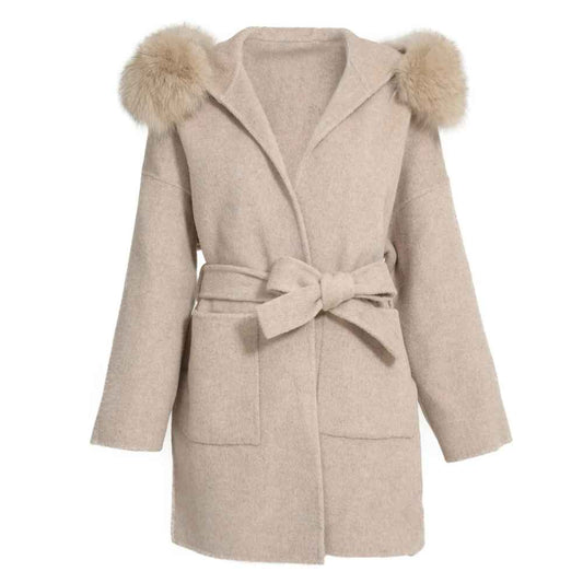 VALENTINA COAT WHITE FAKE FUR