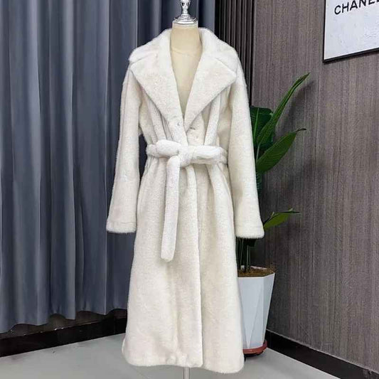 BIANCA FAKE FUR COAT WHITE