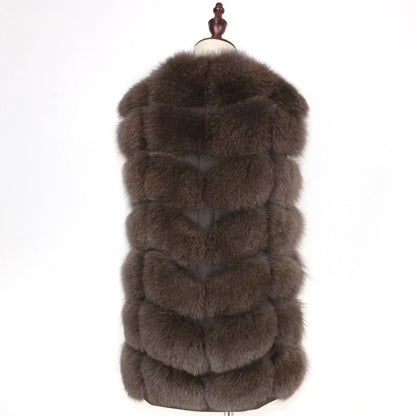 TIFFANY VEST CHOCOLATE från NordicFurs – lyxig pälsväst i chokladbrun med exklusiv pälskänsla