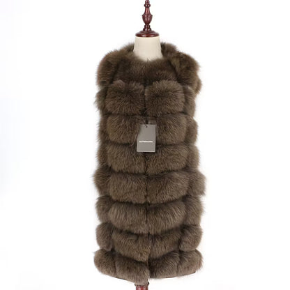 TIFFANY VEST CHOCOLATE från NordicFurs – lyxig pälsväst i chokladbrun med exklusiv pälskänsla