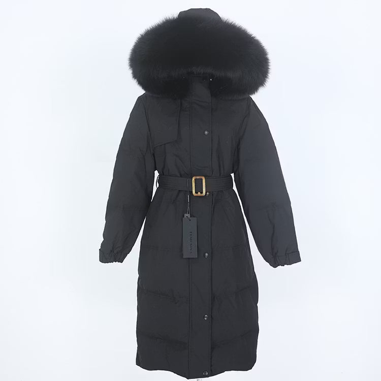 BELLE PARKA ALL BLACK från NordicFurs – lyxig vinterjacka i svart med pälskrage