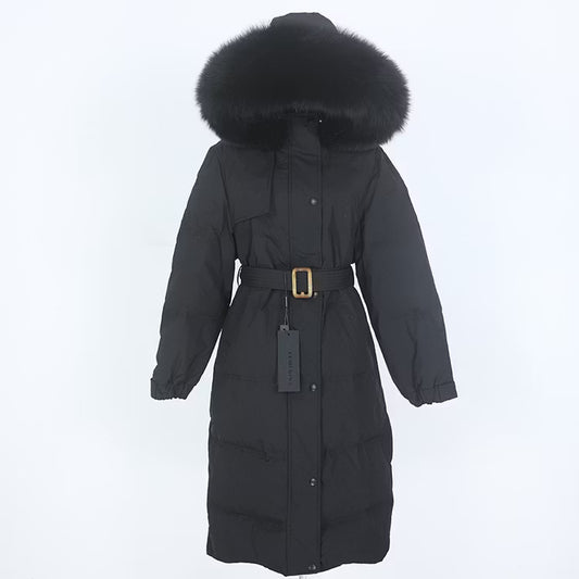 BELLE PARKA ALL BLACK från NordicFurs – lyxig vinterjacka i svart med pälskrage