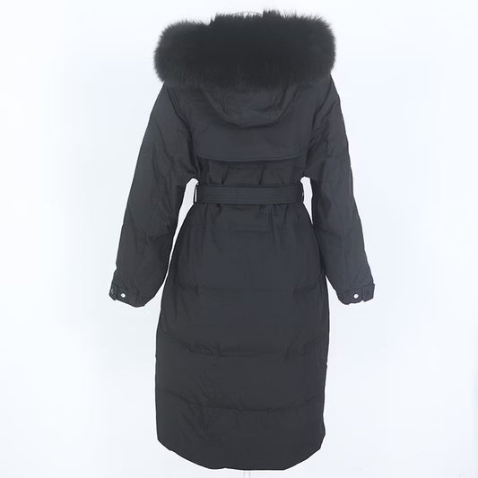 BELLE PARKA ALL BLACK från NordicFurs – lyxig vinterjacka i svart med pälskrage