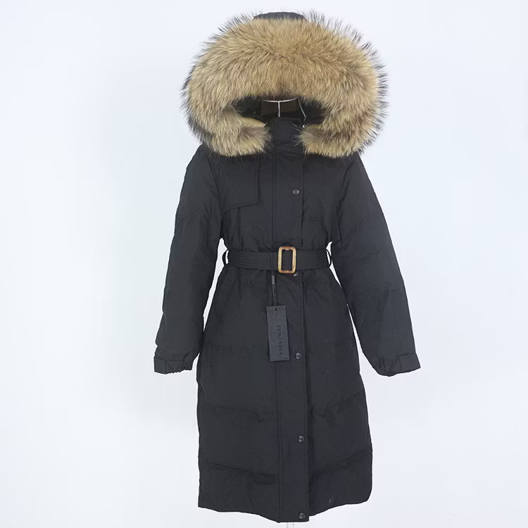 BELLE PARKA BLACK från NordicFurs – lyxig vinterjacka i svart med pälskrage