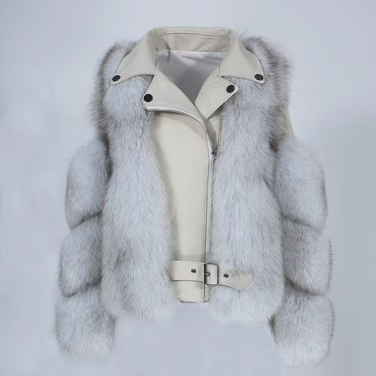 LEATHER JACKET från NordicFurs – lyxig vinterjacka med pälskrage