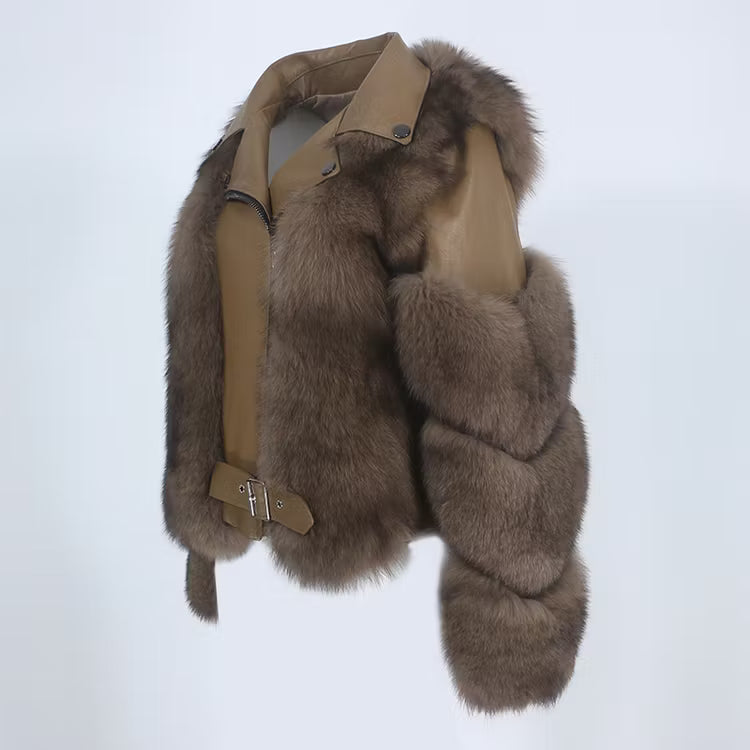 LEATHER JACKET från NordicFurs – lyxig vinterjacka med pälskrage