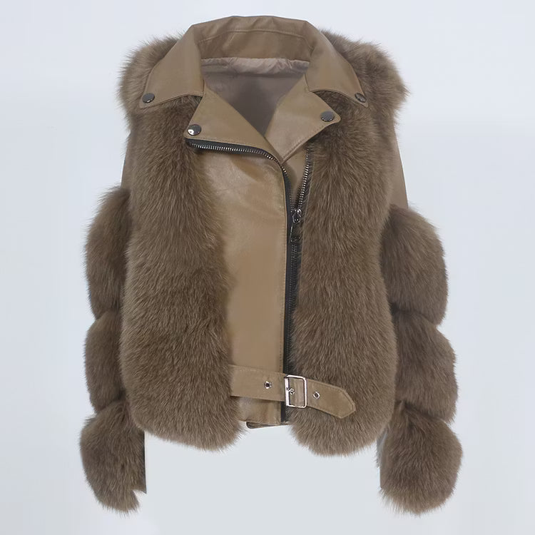 LEATHER JACKET från NordicFurs – lyxig vinterjacka med pälskrage