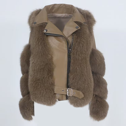 LEATHER JACKET från NordicFurs – lyxig vinterjacka med pälskrage