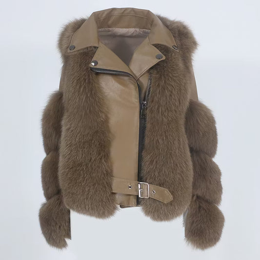 LEATHER JACKET från NordicFurs – lyxig vinterjacka med pälskrage