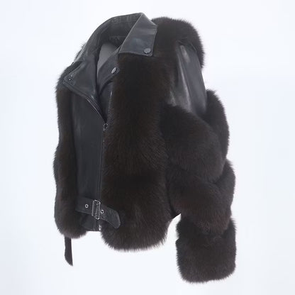 LEATHER JACKET från NordicFurs – lyxig vinterjacka med pälskrage