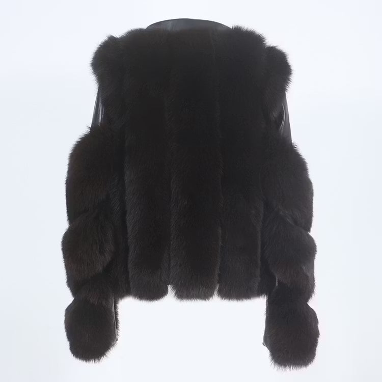 LEATHER JACKET från NordicFurs – lyxig vinterjacka med pälskrage