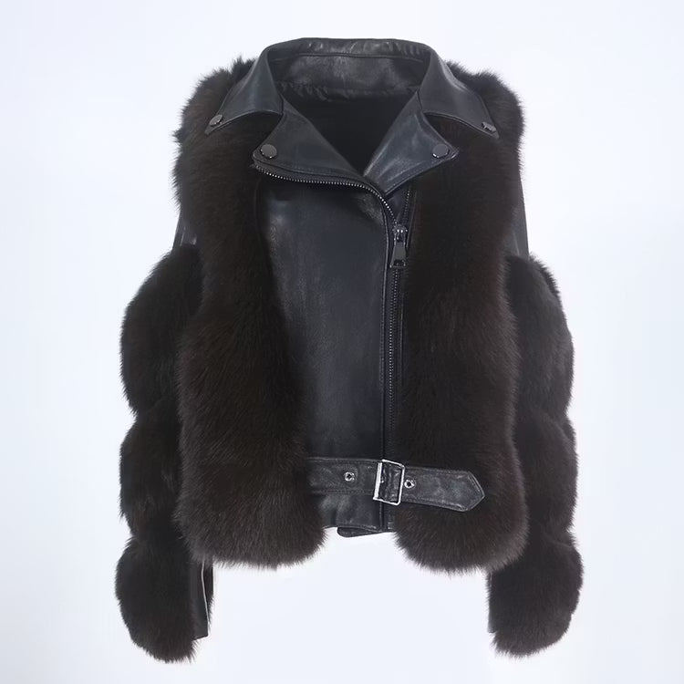 LEATHER JACKET från NordicFurs – lyxig vinterjacka med pälskrage