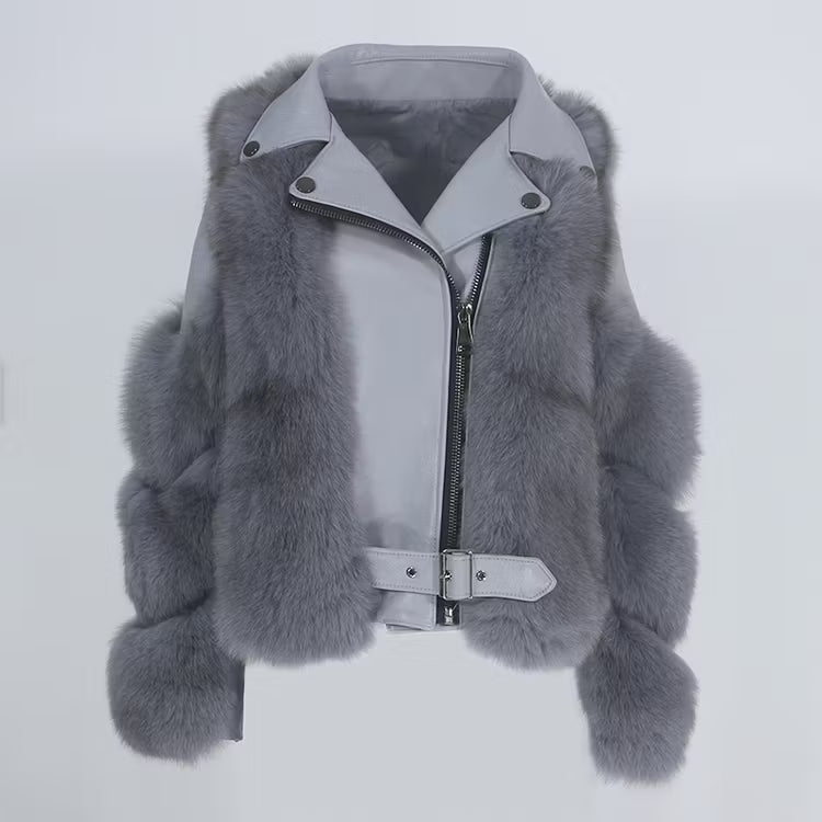 LEATHER JACKET från NordicFurs – lyxig vinterjacka med pälskrage