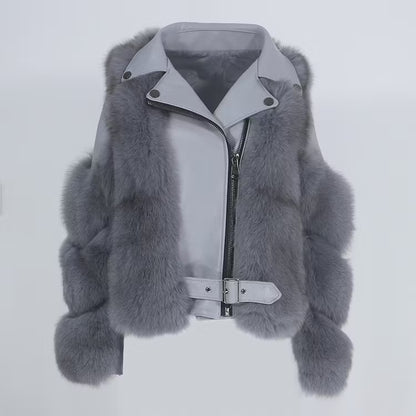 LEATHER JACKET från NordicFurs – lyxig vinterjacka med pälskrage