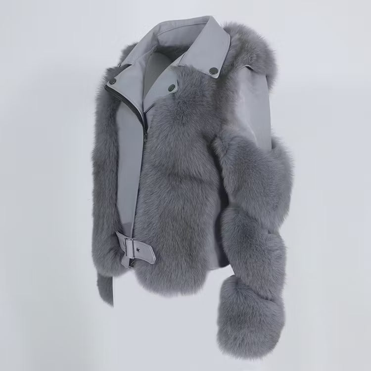 LEATHER JACKET från NordicFurs – lyxig vinterjacka med pälskrage