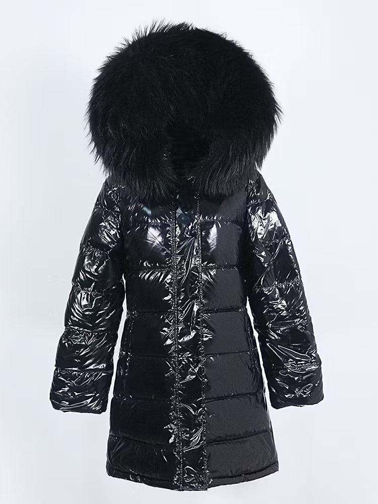 GLOSS JACKET ALL BLACK från NordicFurs – lyxig vinterjacka i svart med pälskrage
