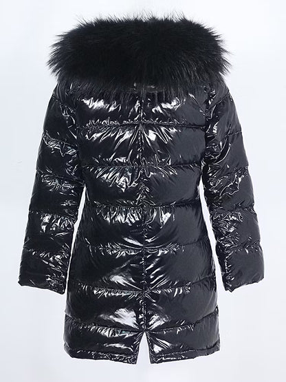 GLOSS JACKET ALL BLACK från NordicFurs – lyxig vinterjacka i svart med pälskrage