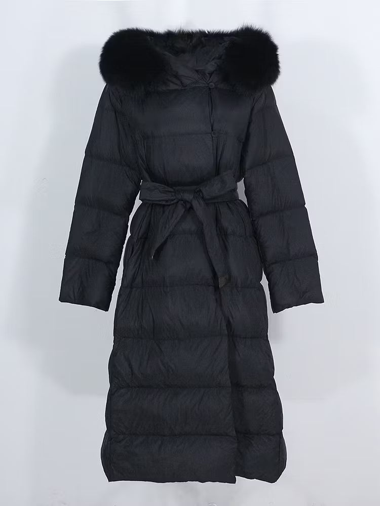 LEAH JACKET BLACK från NordicFurs – lyxig vinterjacka i svart med pälskrage