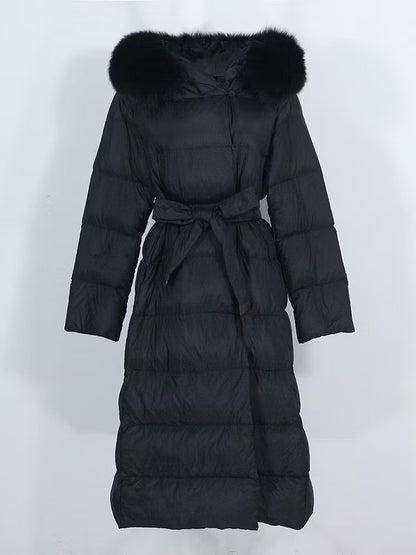 LEAH JACKET BLACK från NordicFurs – lyxig vinterjacka i svart med pälskrage