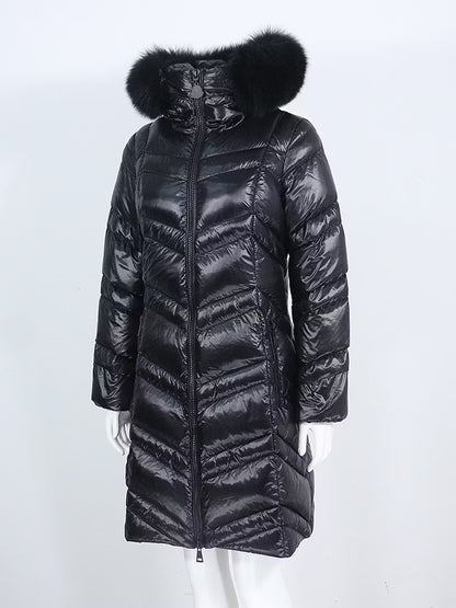 MAIA JACKET ALL BLACK från NordicFurs – lyxig vinterjacka i svart med pälskrage