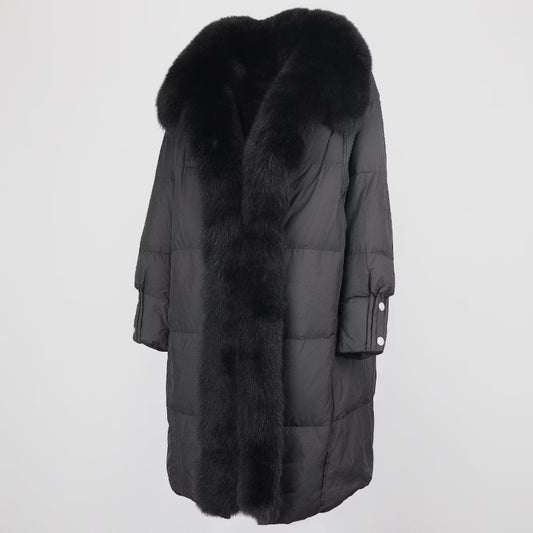 PAULINA JACKET ALL BLACK från NordicFurs – lyxig vinterjacka i svart med pälskrage