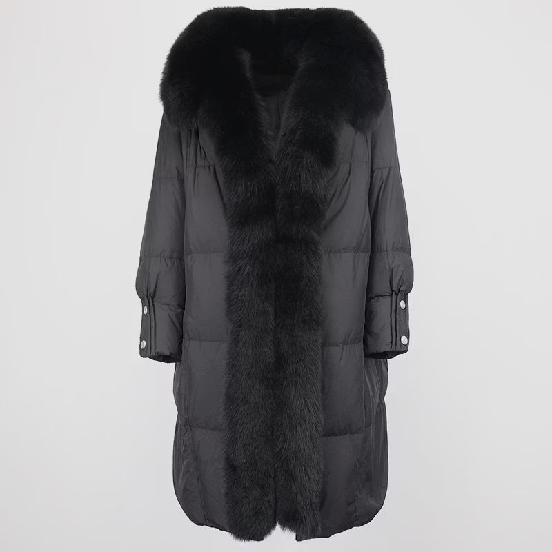 PAULINA JACKET ALL BLACK från NordicFurs – lyxig vinterjacka i svart med pälskrage