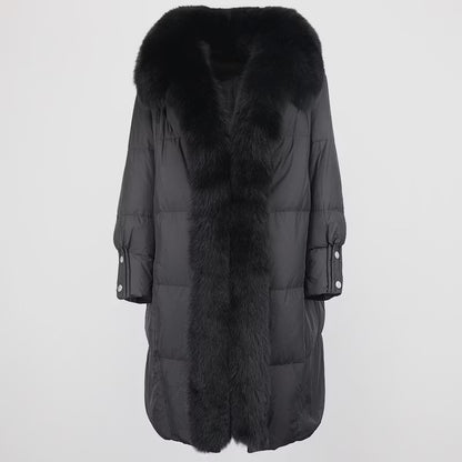 PAULINA JACKET ALL BLACK från NordicFurs – lyxig vinterjacka i svart med pälskrage