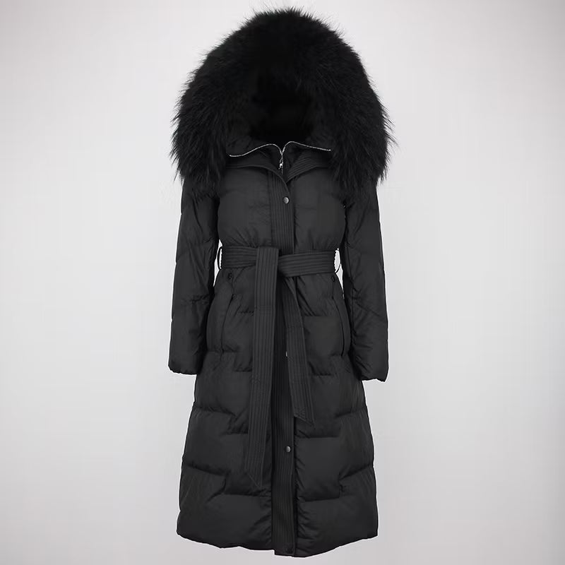 MARY JACKET ALL BLACK från NordicFurs – lyxig vinterjacka i svart med pälskrage