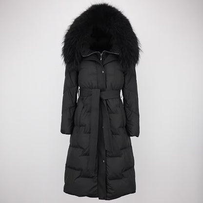 MARY JACKET ALL BLACK från NordicFurs – lyxig vinterjacka i svart med pälskrage