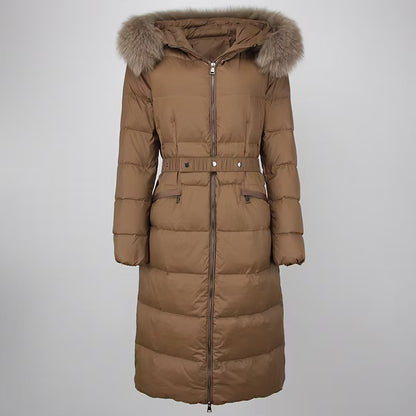 CLAUDIA KHAKI från NordicFurs – lyxig vinterjacka i khaki med pälskrage