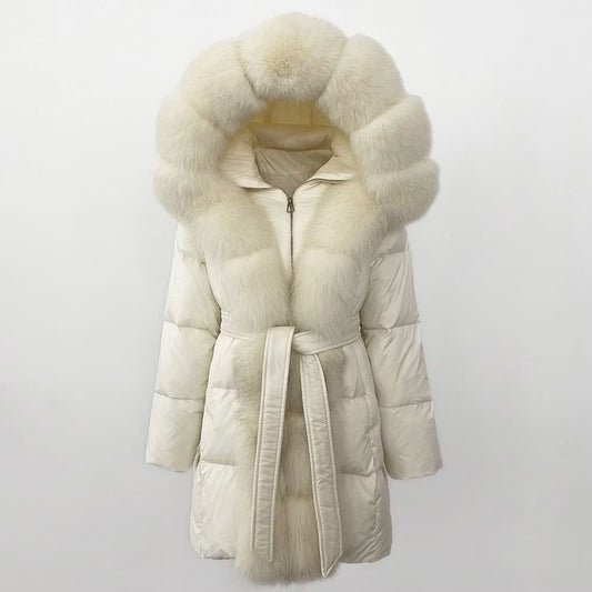 NESSA JACKET SNOW från NordicFurs – lyxig vinterjacka med pälskrage