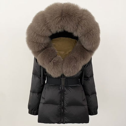 DANYA JACKET SHORT BLACK från NordicFurs – lyxig vinterjacka i svart med pälskrage