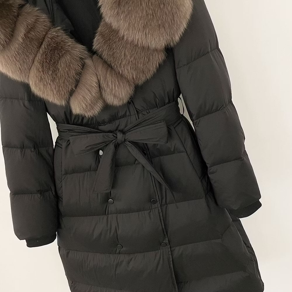 HAVANA JACKET BLACK från NordicFurs – lyxig vinterjacka i svart med pälskrage