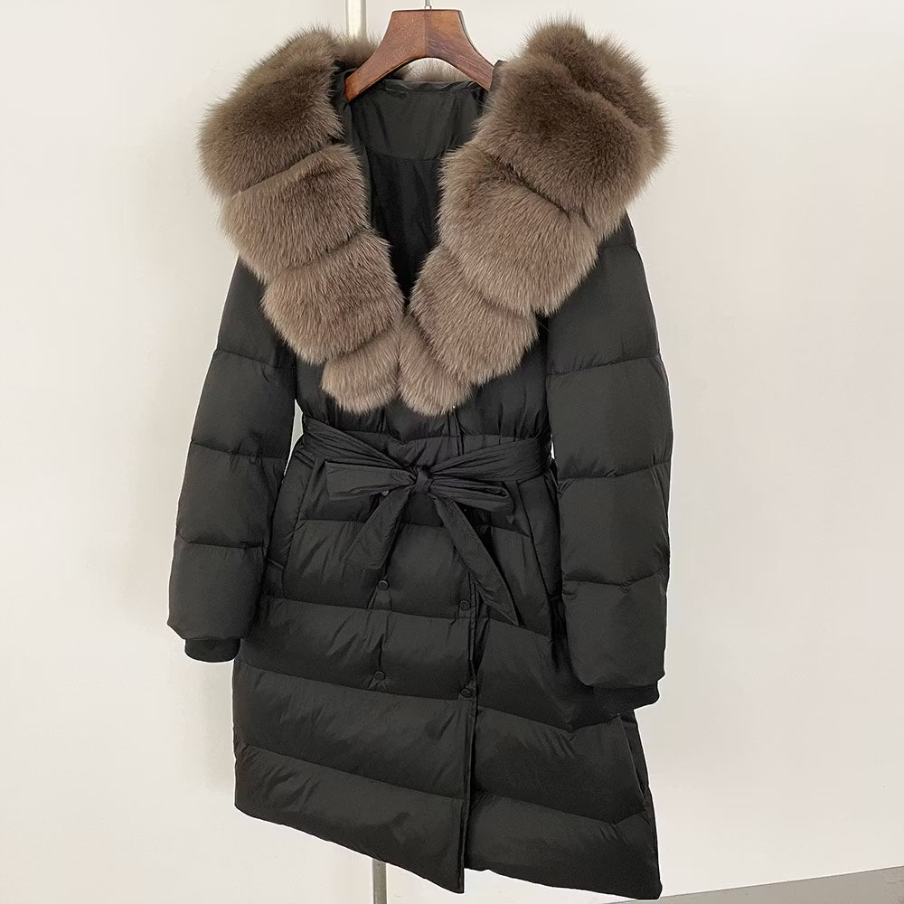 HAVANA JACKET BLACK från NordicFurs – lyxig vinterjacka i svart med pälskrage