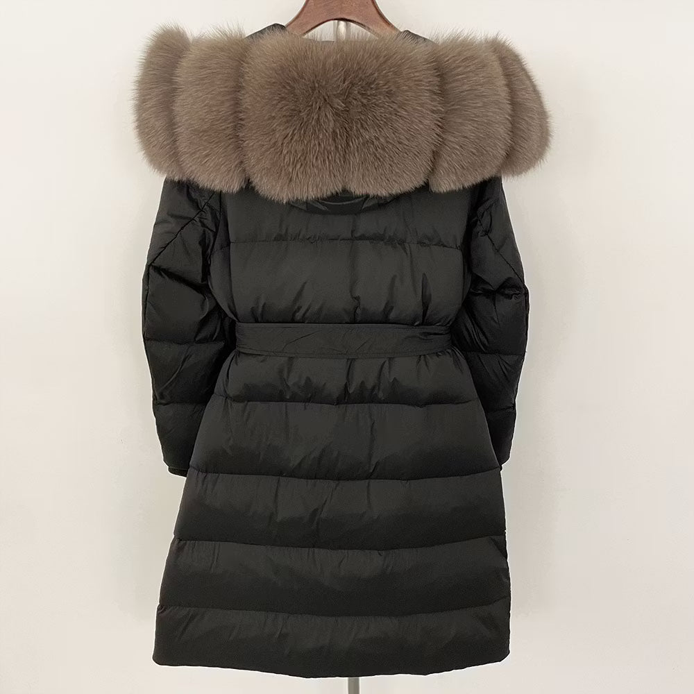 HAVANA JACKET BLACK från NordicFurs – lyxig vinterjacka i svart med pälskrage