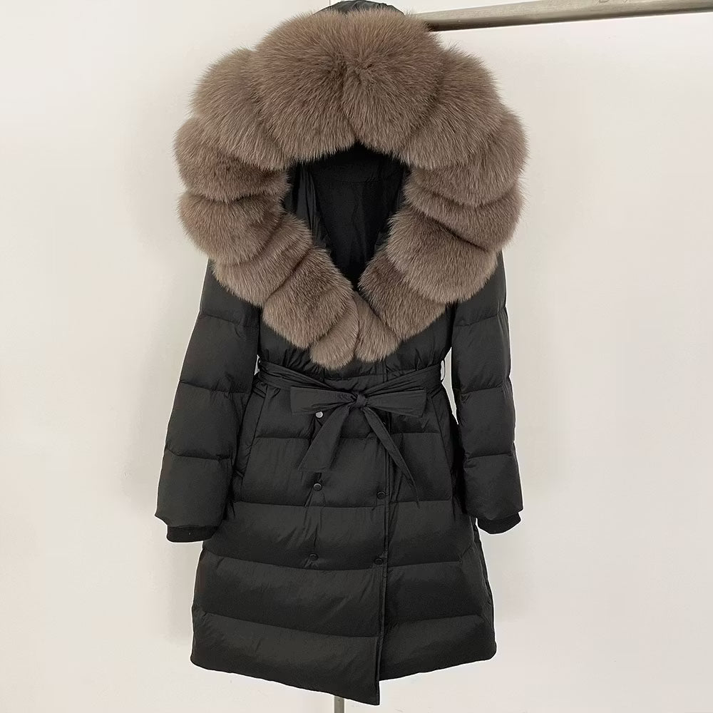 HAVANA JACKET BLACK från NordicFurs – lyxig vinterjacka i svart med pälskrage