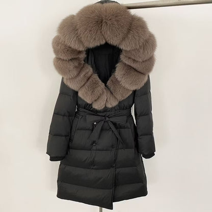 HAVANA JACKET BLACK från NordicFurs – lyxig vinterjacka i svart med pälskrage