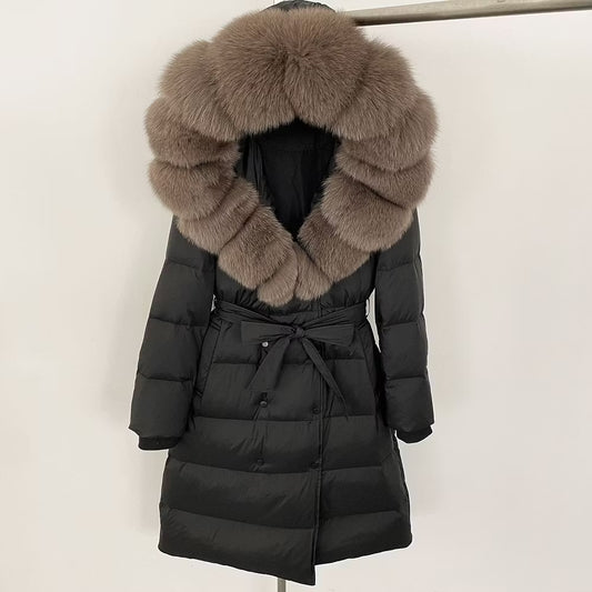 HAVANA JACKET BLACK från NordicFurs – lyxig vinterjacka i svart med pälskrage