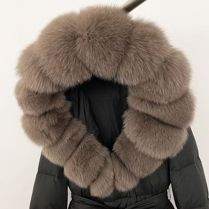 HAVANA JACKET BLACK från NordicFurs – lyxig vinterjacka i svart med pälskrage