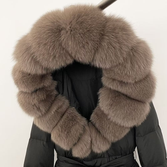 HAVANA JACKET BLACK från NordicFurs – lyxig vinterjacka i svart med pälskrage